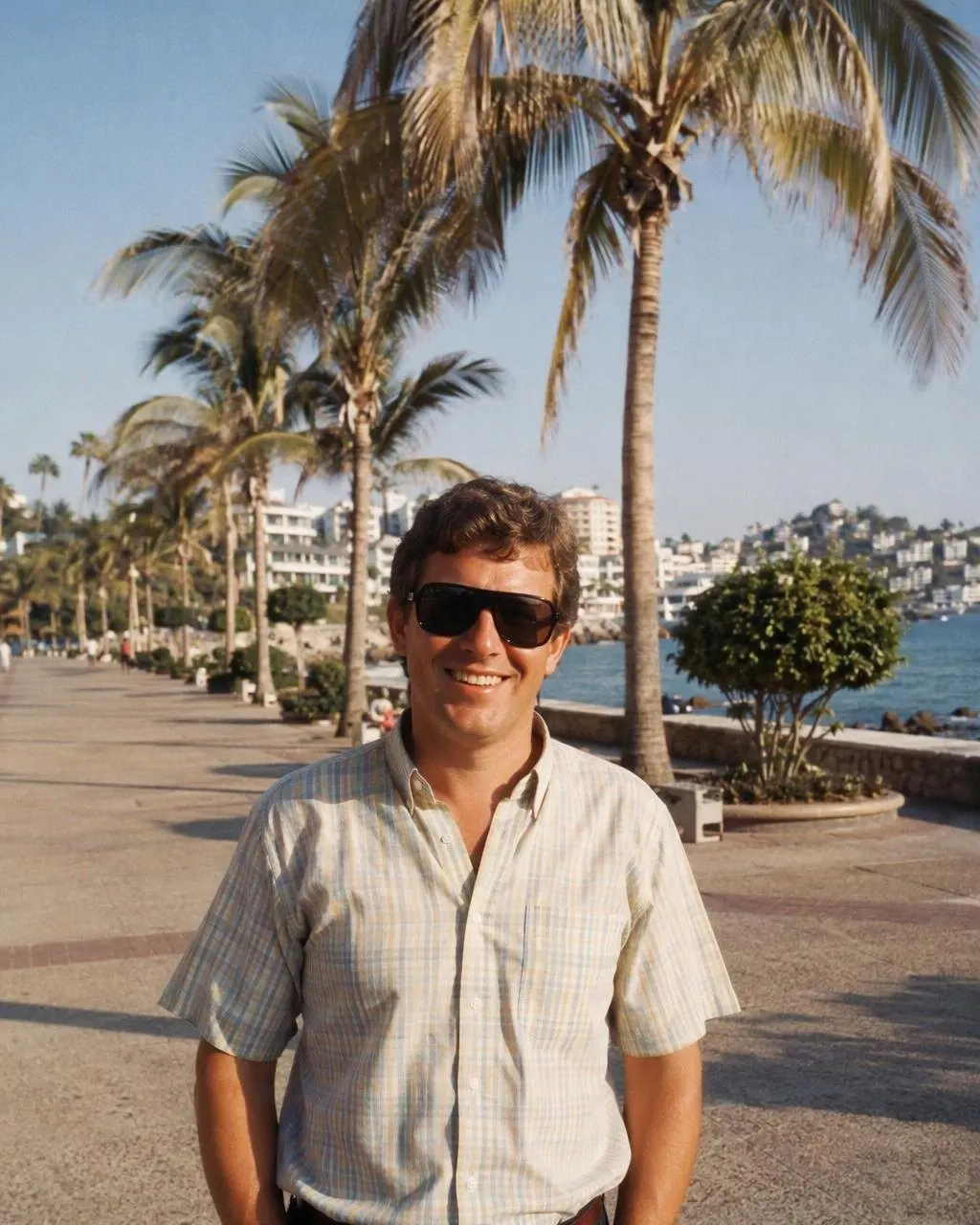 Foto de vacaciones con estética de los años 80 generada con IA