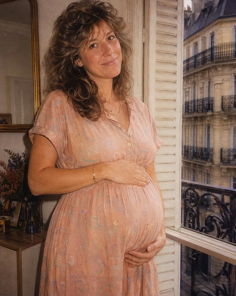La photo de grossesse près de la fenêtre devient une séance des années 80.