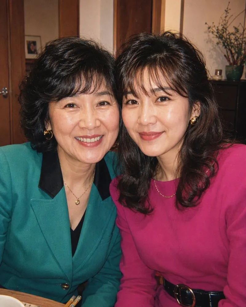 リビングで撮った母娘の1枚が、80年代の家族ポートレートに。