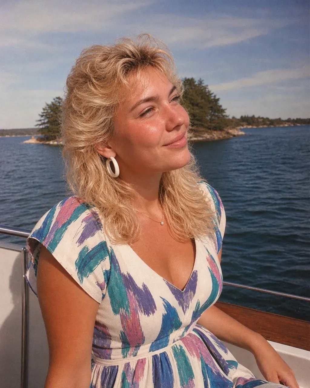 Semesterbild som AI-bild i 80-talsstil med starka färger