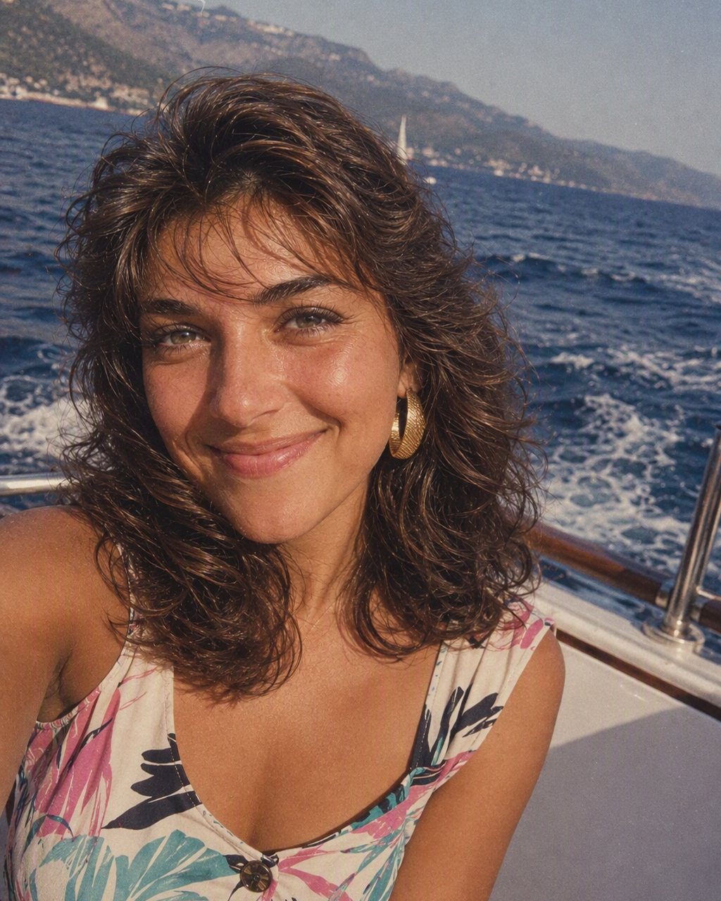 80’ler stiline çevrilmiş tatil fotoğrafı