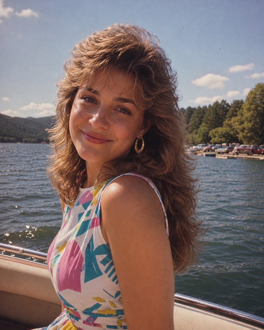 Urlaubsfoto im 80er-Jahre-Stil, mit KI erzeugt