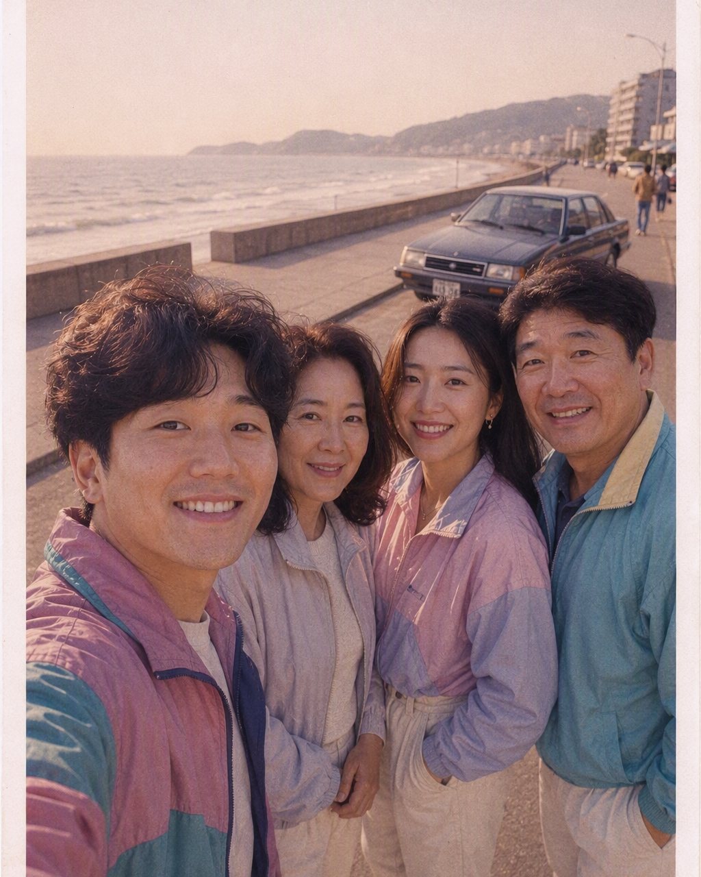 여행 사진을 필카 감성으로 바꾼 결과, 흰 테두리와 바랜 색감