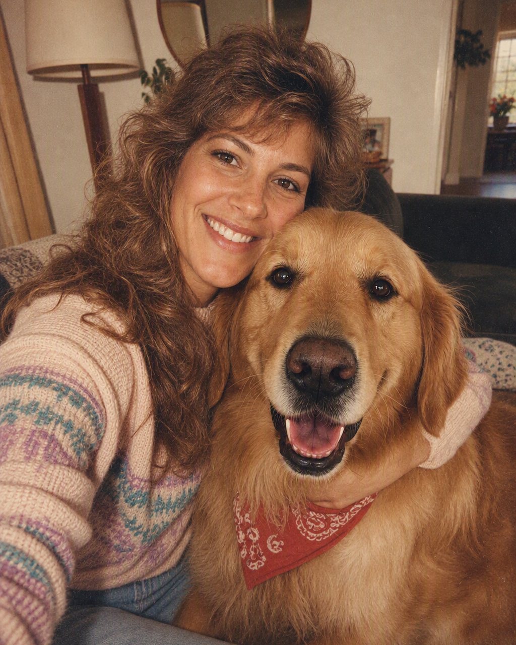 Você e o cachorro no sofá: ele continua o mesmo, a bandana é dos anos 80.